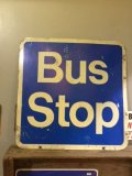 ヴィンテージ　ジャンク看板　BUS　STOP！