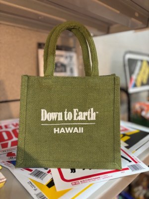 画像1: Down to Earth HAWAII ジュートバッグ　グリーン