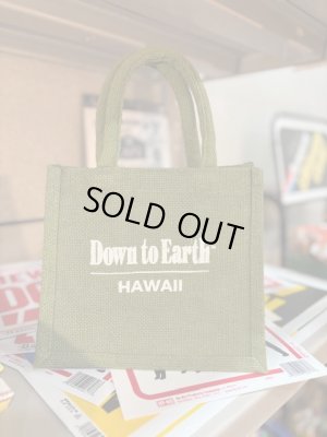 画像1: Down to Earth HAWAII ジュートバッグ　グリーン