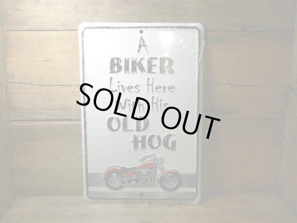画像1: サイン　A　BIKER　バイク乗り看板