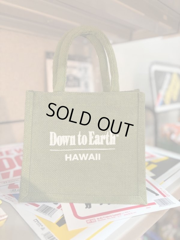 画像1: Down to Earth HAWAII ジュートバッグ　グリーン