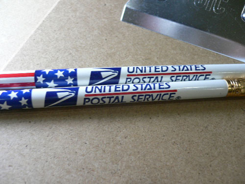 画像: USA郵便公社　USPS　国旗　消しゴム付き鉛筆　２本セット