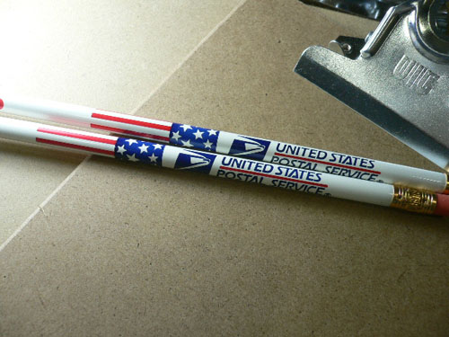 画像1: USA郵便公社　USPS　国旗　消しゴム付き鉛筆　２本セット