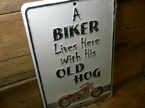 画像: サイン　A　BIKER　バイク乗り看板