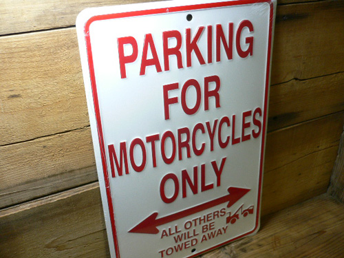 画像: サイン　PARKING FOR　MOTORCYCLES　オートバイ専用駐車場看板