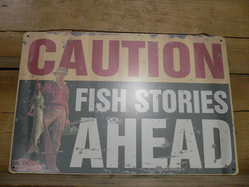 画像1: サインCAUTION　FISH　注意釣り看板