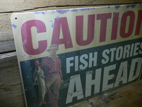 画像: サインCAUTION　FISH　注意釣り看板