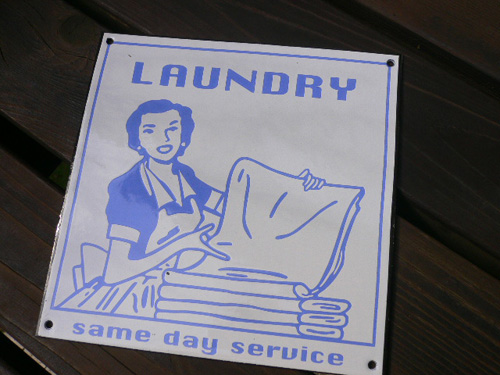 画像: ホーローサインプレート　LAUNDRY