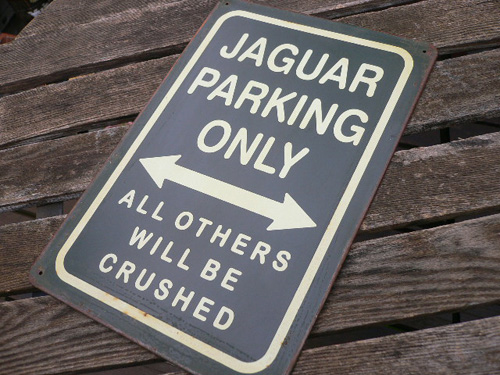 画像: ブリキ看板　JAGUAR　PARKING　ONRY