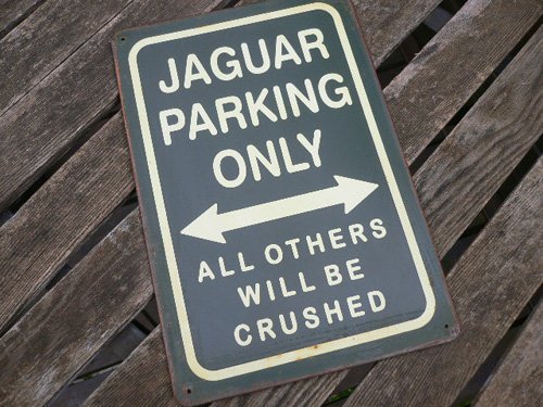 画像: ブリキ看板　JAGUAR　PARKING　ONRY