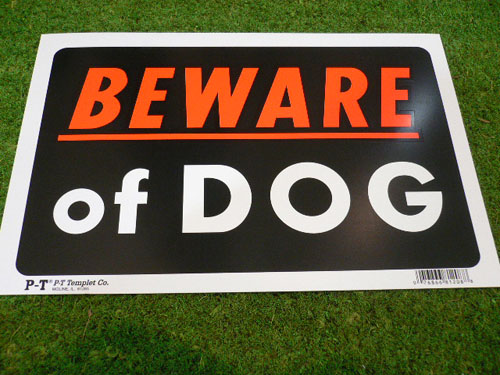 画像1: BEWARE of DOG　看板