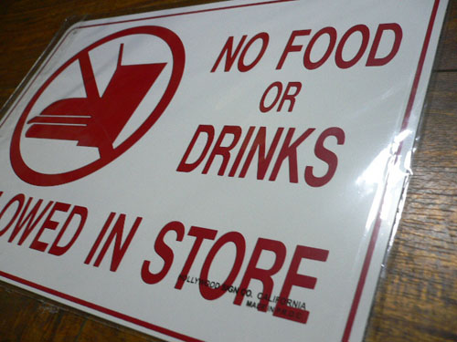 画像: アメリカン看板　店内　飲食禁止！